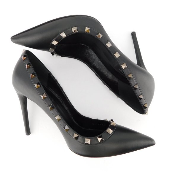 VALENTINO Rockstud Black Leather Pumps 39.5 - Picture 5 of 9